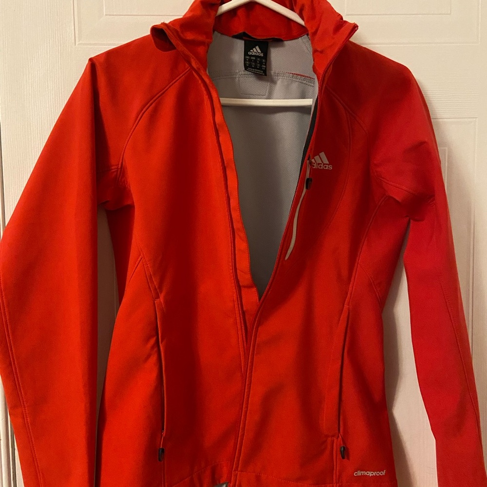adidas Women's Bright Red Hooded Softshell Jacket